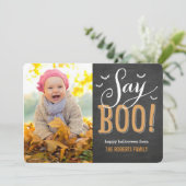 Chalkboard Halloween-fotokaart Kaart (Staand voorkant)
