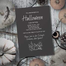 Chalkboard Halloween Kostuum Party Herfst Pompoen Kaart