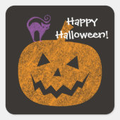 Chalkboard Halloween Square Stickers (Voorkant)