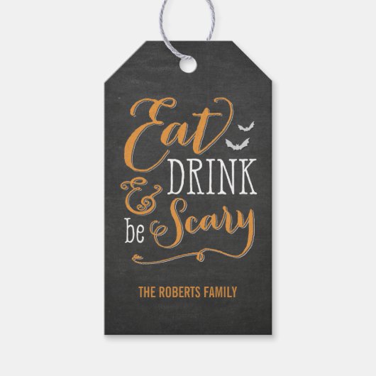 Chalkboard Halloween Treat Labels Cadeaulabel (Voorkant)