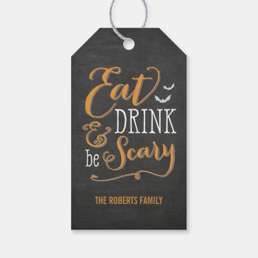 Chalkboard Halloween Treat Labels Cadeaulabel (Achterkant)