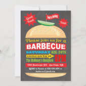 Chalkboard Hamburger Barbecue Party Uitnodiging (Voorkant)