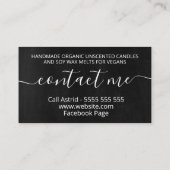 Chalkboard-handgemaakte kaarsenmos visitekaartje (Achterkant)