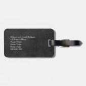 Chalkboard Handgetekende Floral Garland Bruiloft Bagagelabel (Achterkant horizontaal)