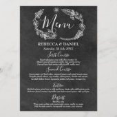 Chalkboard Handgetekende Floral Garland Bruiloft Menu (Voorkant)