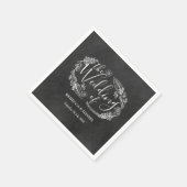 Chalkboard Handgetekende Floral Garland Bruiloft Servet (Hoek)