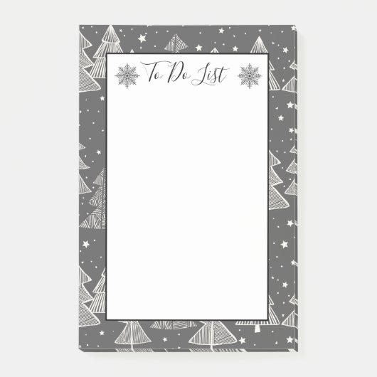 Chalkboard handgetekende kerstbomen om lijst te do post-it® notes (Voorkant)
