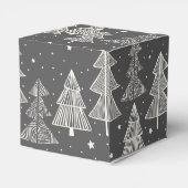 Chalkboard handgetekende kerstbomen zagen bedankdoosjes (Achterkant)