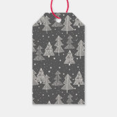 Chalkboard handgetekende kerstbomen zagen cadeaulabel (Voorkant)