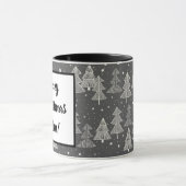Chalkboard handgetekende kerstbomen zagen mok (Midden)