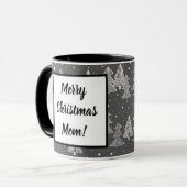 Chalkboard handgetekende kerstbomen zagen mok (Voorkant links)