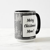 Chalkboard handgetekende kerstbomen zagen mok (Voorkant rechts)