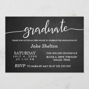 Chalkboard Handwrite Open House Afstuderen Kaart