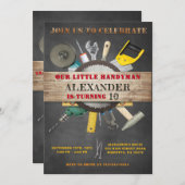 Chalkboard Handyman Tools en Gadgets Verjaardag Kaart (Voorkant / Achterkant)