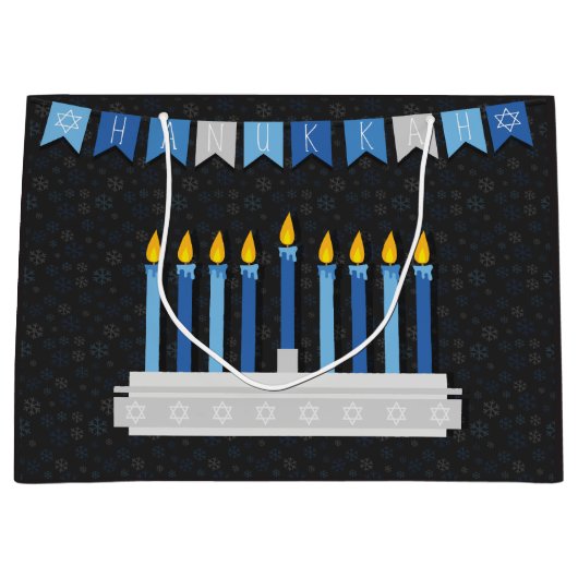 Chalkboard Hanukkah Snowflakes Groot Cadeauzakje (Voorkant)