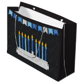 Chalkboard Hanukkah Snowflakes Groot Cadeauzakje (Voorkant Gekanteld)