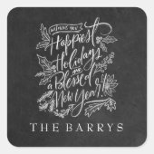 Chalkboard Happiest Feestdagen Sticker (Voorkant)