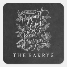 Chalkboard Happiest Feestdagen Sticker