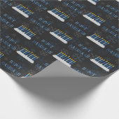 Chalkboard Happy Hanukkah Candles Cadeaupapier (Hoek)