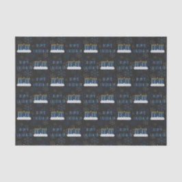 Chalkboard Happy Hanukkah Candles Tissuepapier