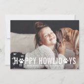 Chalkboard Happy Howlidays Typography Pet Holiday Feestdagenkaart (Voorkant)