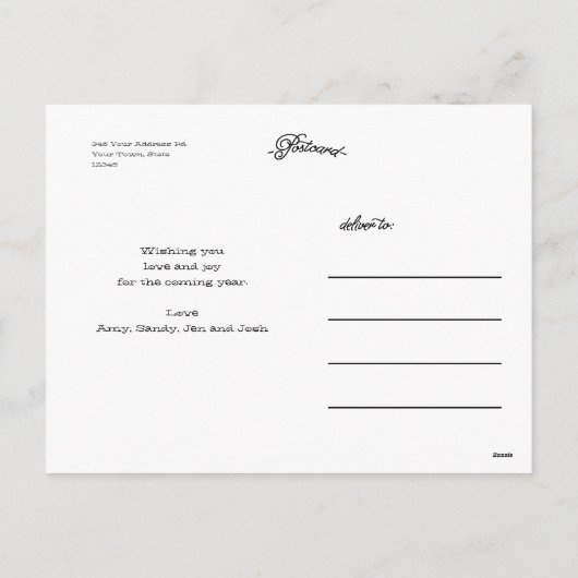 Chalkboard Happy New Year Holiday Photo Postcard Feestdagenkaart (Achterkant)