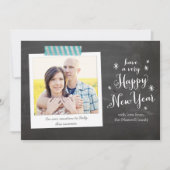 Chalkboard Happy New Year Photo Card Feestdagenkaart (Voorkant)
