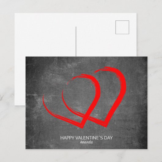Chalkboard Hararts Modern Valentijn Day Feestdagenkaart (Voorkant / Achterkant)