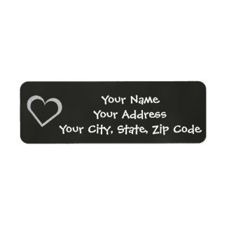 Chalkboard hart bruiloft adres label
