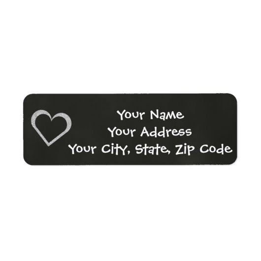 Chalkboard hart bruiloft adres label (Voorkant)