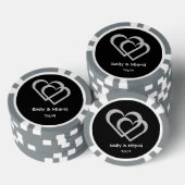 Chalkboard hart bruiloft poker chips gunst (Opstapeling)
