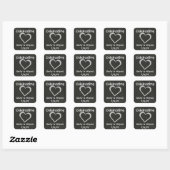 Chalkboard Hart Celebration Bruiloft Favor Sticker (Vel)