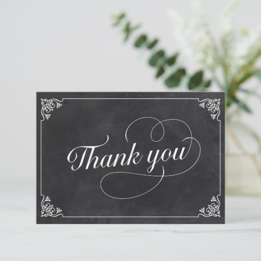 Chalkboard Hartelijk dank Bedankkaart (Staand voorkant)
