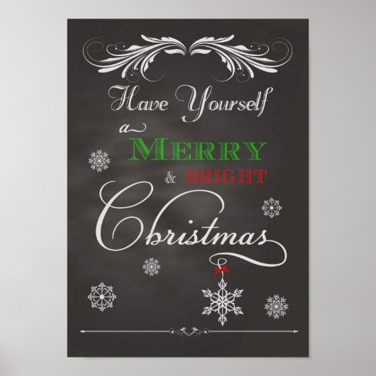 Chalkboard-have Yourself a Merry & Bright Christma Poster (Voorkant)