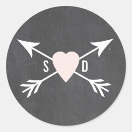 Chalkboard Heart + Arrow Wedding Stickers