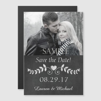 Chalkboard Heart Save the Date Wedding Magnetische Uitnodiging