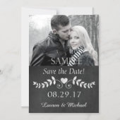 Chalkboard Heart Save the Date Wedding Magnetische Uitnodiging (Voorkant)