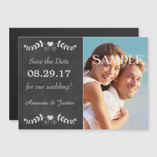 Chalkboard Heart Save the Date Wedding Magnetische Uitnodiging