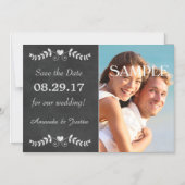 Chalkboard Heart Save the Date Wedding Magnetische Uitnodiging (Voorkant)
