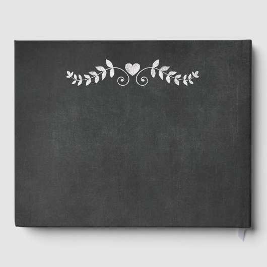Chalkboard Heart Scroll Wedding Gastenboek (Achterkant)