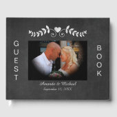 Chalkboard Heart Scroll Wedding Gastenboek (Voorkant)