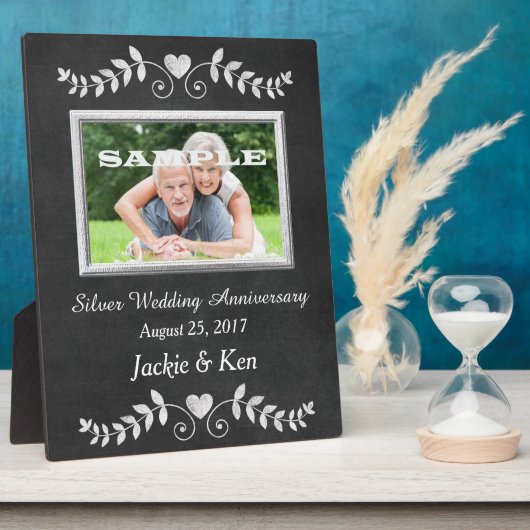 Chalkboard Heart Silver Jubileum Keepomwille Fotoplaat (Zijkant)