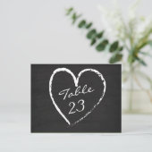 Chalkboard Heart Tafelnummers (Staand voorkant)