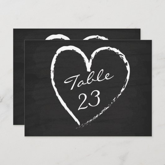 Chalkboard Heart Tafelnummers (Voorkant / Achterkant)