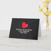 Chalkboard Heart, Valentijnsdag Kaart (Gele Bloem)