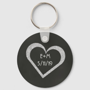Chalkboard Heart Wedding Favor Sleutelhanger