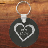 Chalkboard Heart Wedding Favor Sleutelhanger (Voorkant)