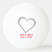 Chalkboard Heart Wedding Favoriet Ping Pong Ball (Achterkant)