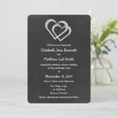 Chalkboard Heart Wedding Invitation Kaart (Staand voorkant)