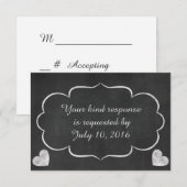 Chalkboard Heart Wedding RSVP (Voorkant / Achterkant)